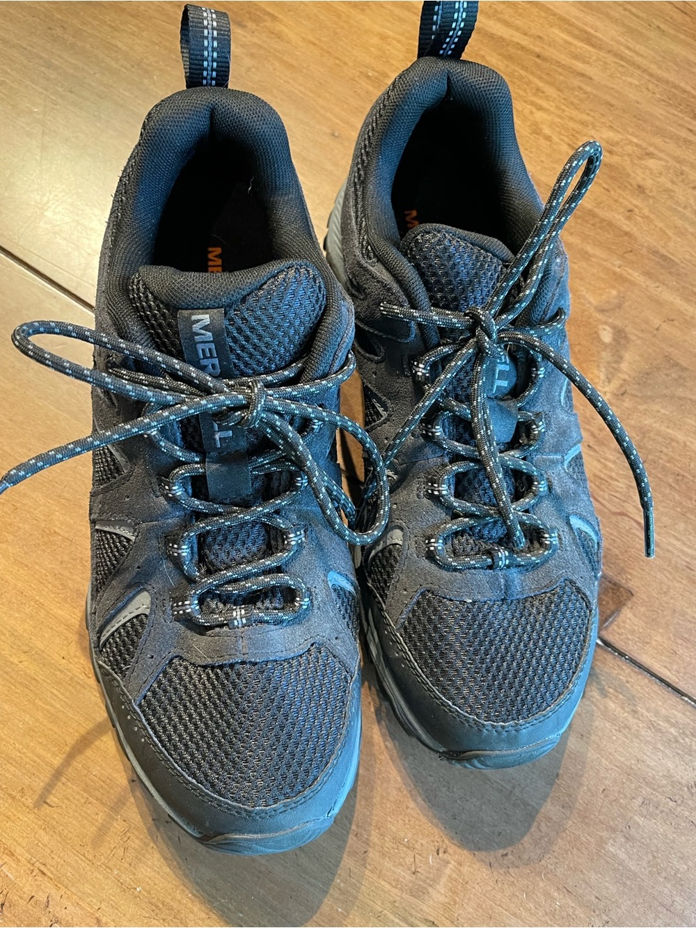 Merrell Men's Black Mesh Athletic Trail Sneakers size 9.5